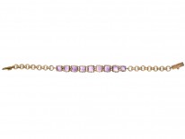9ct Gold & Amethyst Nine Stone Bracelet