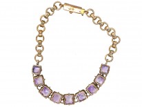 9ct Gold & Amethyst Nine Stone Bracelet