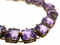 9ct Gold & Amethyst Nine Stone Bracelet