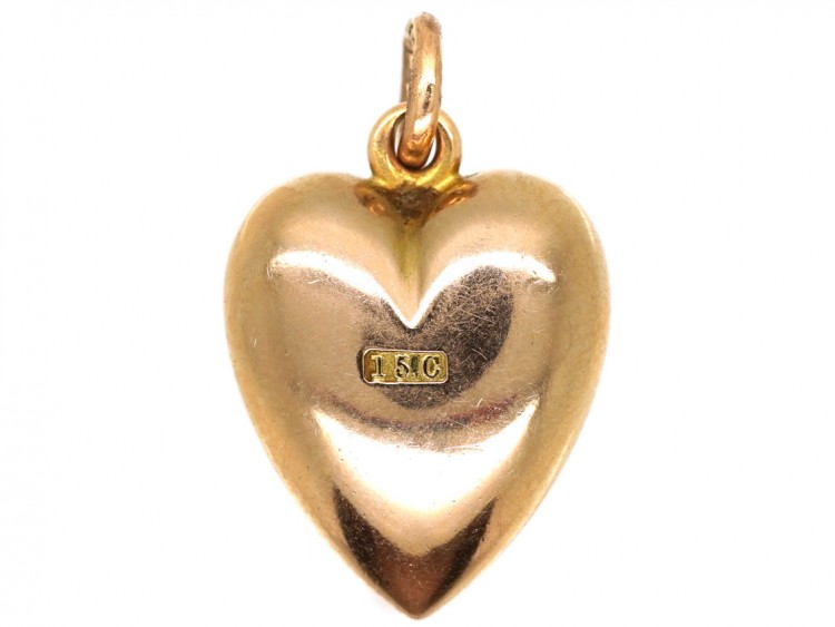 Edwardian 15ct gold & Turquoise Heart Pendant