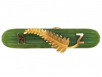 9ct Gold New Zealand Jade Brooch