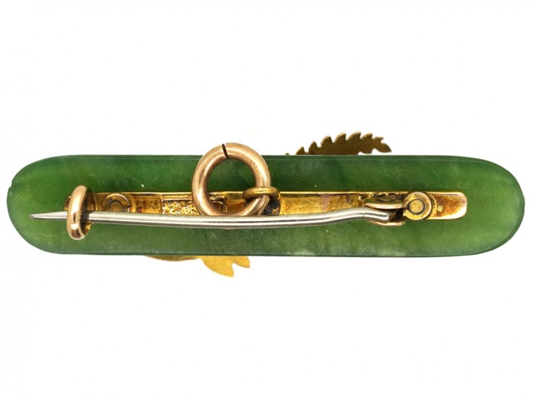 9ct Gold New Zealand Jade Brooch