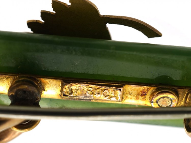 9ct Gold New Zealand Jade Brooch
