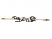 Edwardian Diamond Set Running Fox Brooch