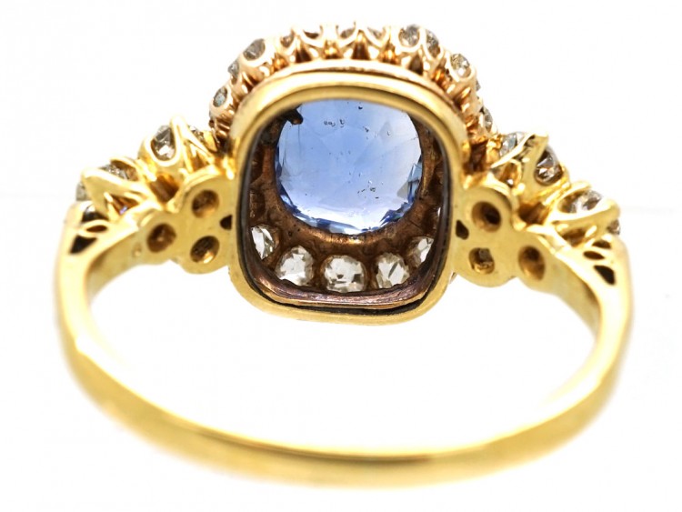 Edwardian 18ct Gold, Diamond & Ceylon Sapphire Ring