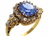 Edwardian 18ct Gold, Diamond & Ceylon Sapphire Ring