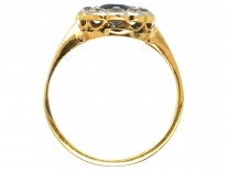 Edwardian 18ct Gold & Platinum, Sapphire & Diamond Cluster Ring