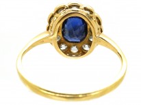 Edwardian 18ct Gold & Platinum, Sapphire & Diamond Cluster Ring