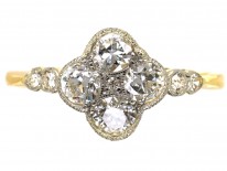 Edwardian 18ct Gold & Platinum, Diamond Four Stone Cluster Ring