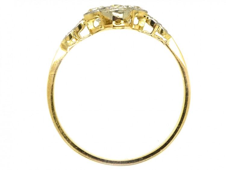 Edwardian 18ct Gold & Platinum, Diamond Four Stone Cluster Ring