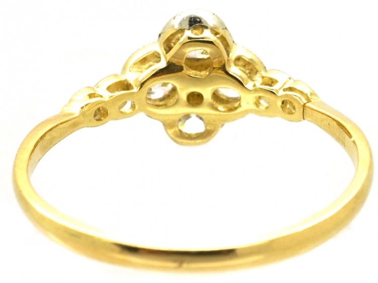 Edwardian 18ct Gold & Platinum, Diamond Four Stone Cluster Ring