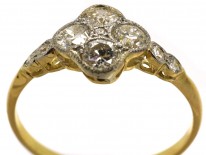 Edwardian 18ct Gold & Platinum, Diamond Four Stone Cluster Ring