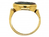 Victorian 9ct Gold Signet Ring With a Bloodstone Intaglio of Hermes