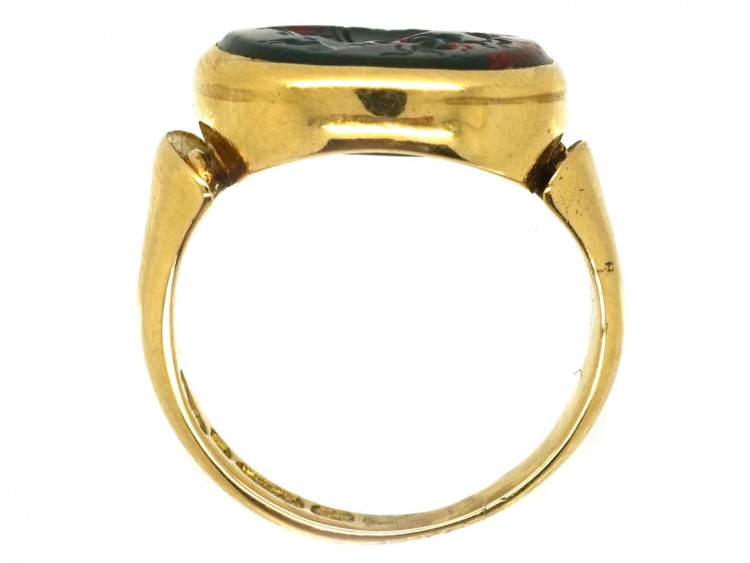 Victorian 9ct Gold Signet Ring With a Bloodstone Intaglio of Hermes