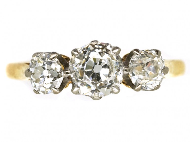 18ct Gold & Platinum, Three Stone Diamond Ring