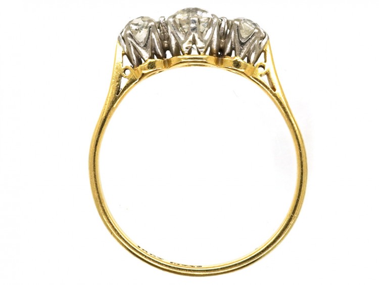 18ct Gold & Platinum, Three Stone Diamond Ring