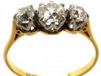 18ct Gold & Platinum, Three Stone Diamond Ring