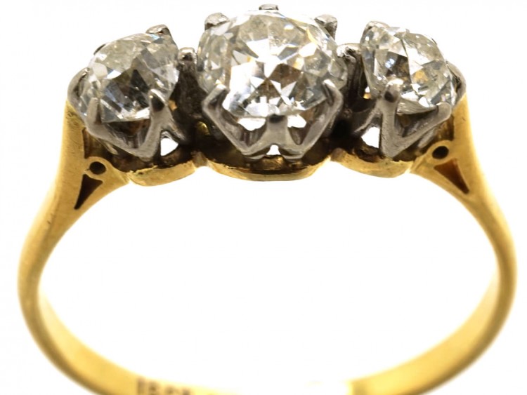 18ct Gold & Platinum, Three Stone Diamond Ring