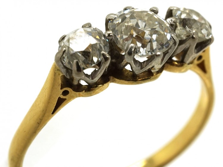 18ct Gold & Platinum, Three Stone Diamond Ring