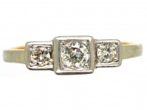 Art Deco Three Stone Diamond Ring