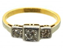 Art Deco Three Stone Diamond Ring