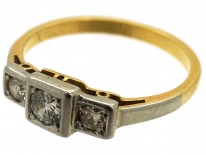 Art Deco Three Stone Diamond Ring