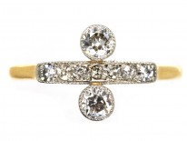 Edwardian 18ct , Platinum & Diamond Two Stone Ring