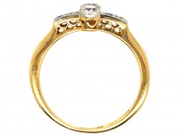 Edwardian 18ct , Platinum & Diamond Two Stone Ring