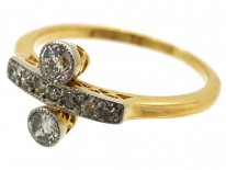 Edwardian 18ct , Platinum & Diamond Two Stone Ring