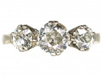 Platinum, Three Stone Diamond Ring