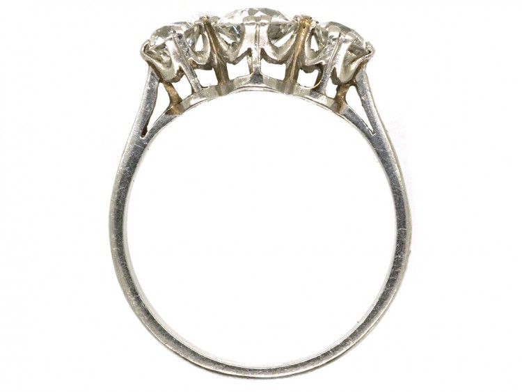 Platinum, Three Stone Diamond Ring