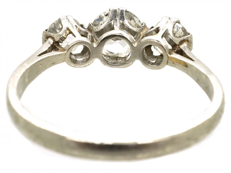 Platinum, Three Stone Diamond Ring