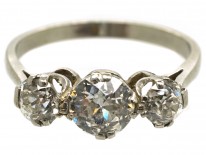 Platinum, Three Stone Diamond Ring
