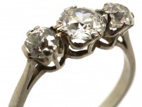 Platinum, Three Stone Diamond Ring