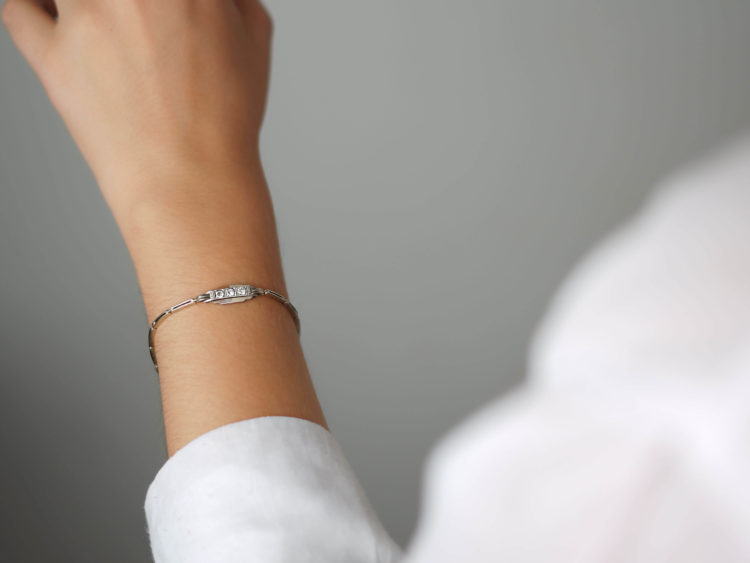Art Deco 14ct White Gold & Diamond Bracelet