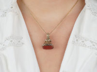 Georgian 18ct Gold Cased Seal With Carnelian Base With Monogram J W W