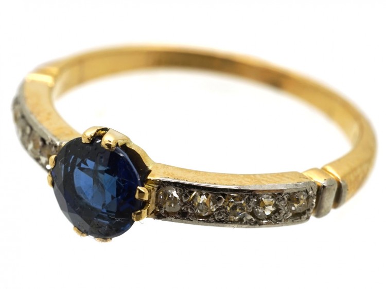 Edwardian 18ct Gold, Sapphire & Diamond Ring
