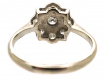 Art Deco 18ct Gold, Platinum, Diamond Cluster Ring