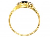 Edwardian 18ct Gold, Platinum, Sapphire & Diamond Twist Ring