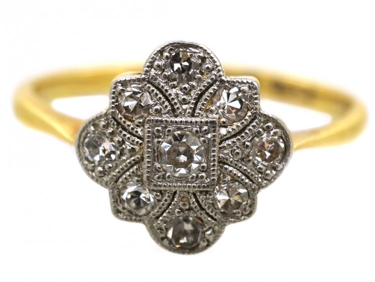 Art Deco 18ct Gold, Platinum, & Diamond Ring