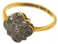 Art Deco 18ct Gold, Platinum, & Diamond Ring