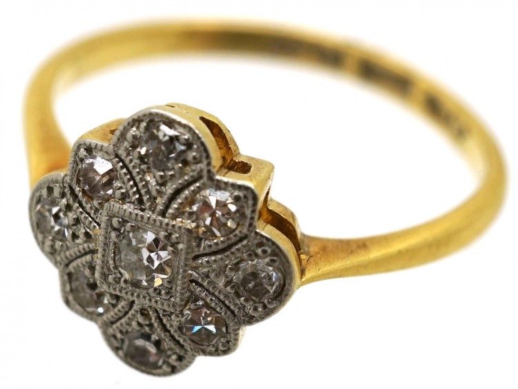 Art Deco 18ct Gold, Platinum, & Diamond Ring