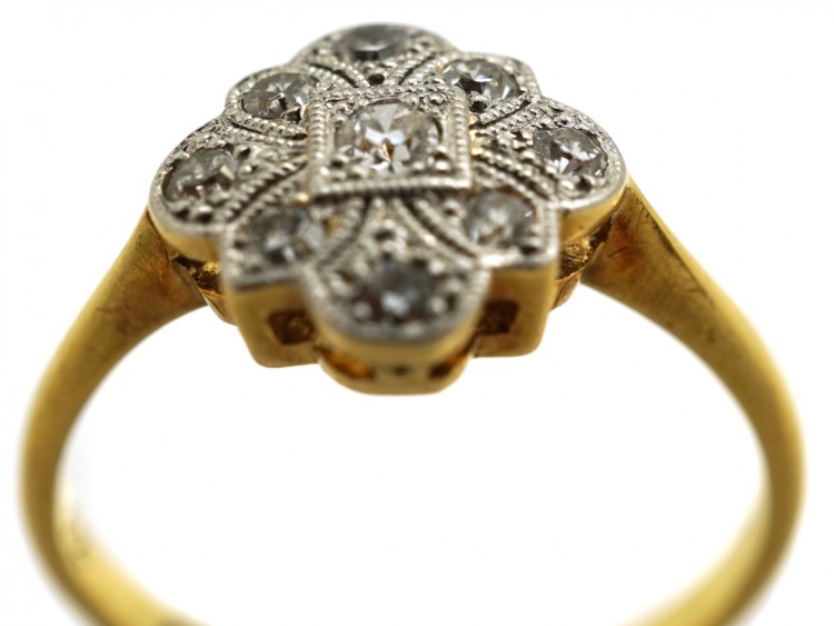 Art Deco 18ct Gold, Platinum, & Diamond Ring