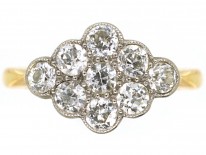 Edwardian 18ct Gold , Platinum & Diamond Cluster Ring