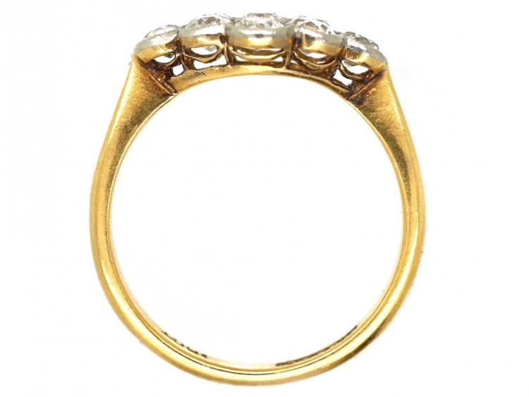 Edwardian 18ct Gold , Platinum & Diamond Cluster Ring