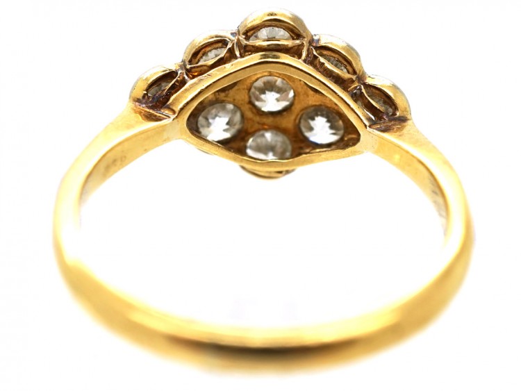 Edwardian 18ct Gold , Platinum & Diamond Cluster Ring