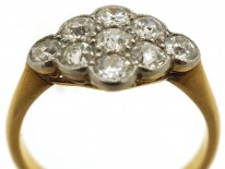 Edwardian 18ct Gold , Platinum & Diamond Cluster Ring
