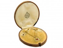 Pair of 15ct Gold Nautical Brooches With Lantern in Original Case