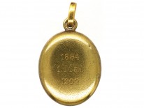 Edwardian 18ct Gold Sapphire & Diamond Oval Locket