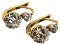 French 18ct Gold & Diamond Earrings